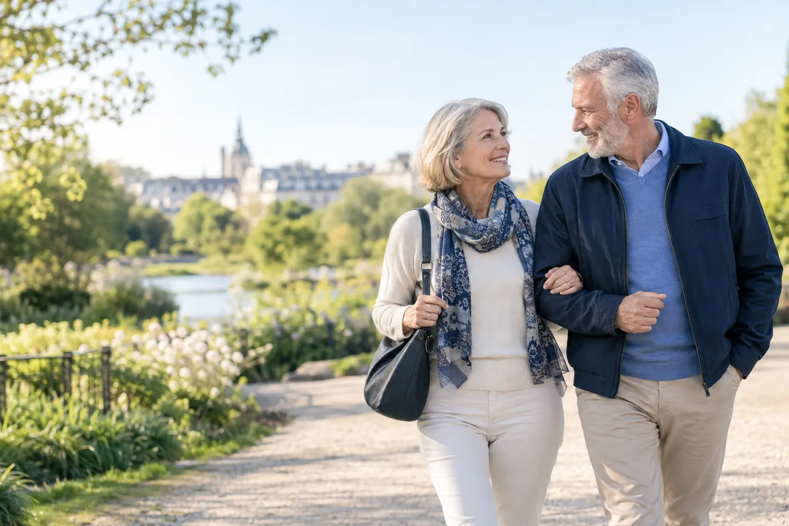 Couple de seniors actif lors d’une promenade
